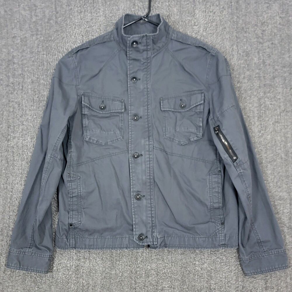 Helix Military Biker Jacket Mens XL Gray Full Zip Utility Tactical Field Cargo